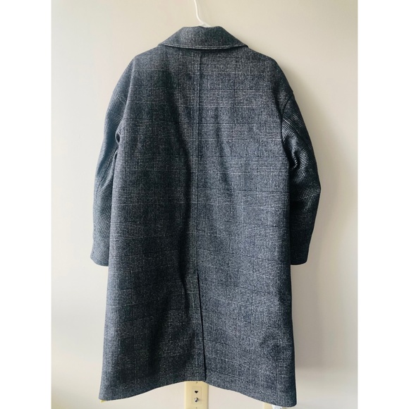Ienki Ienki Grey Check Down Woolmark Mac Coat - Picture 3 of 12